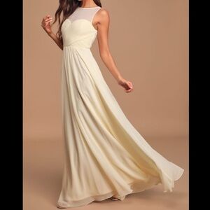 𝅺NWT LULU’S Some Type of Sway Cream Maxi Dress M
